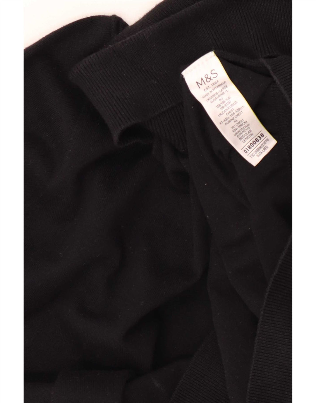 Marks & Spencer Herre Rullehalstrøje Sweater Stor sort bomuld