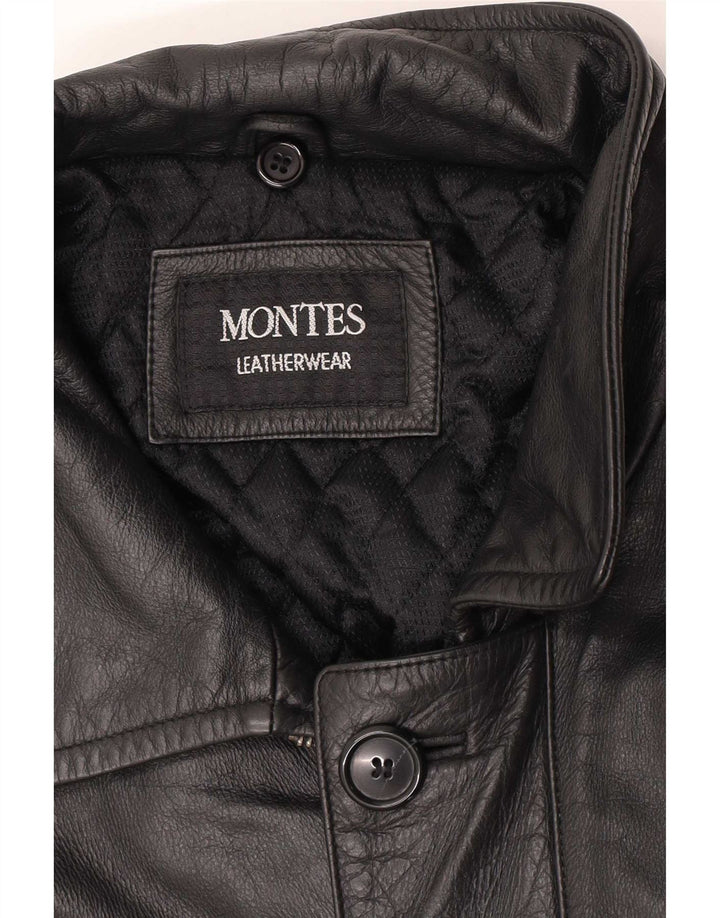 Montes Herre Læderfrakke UK 38 Medium Sort