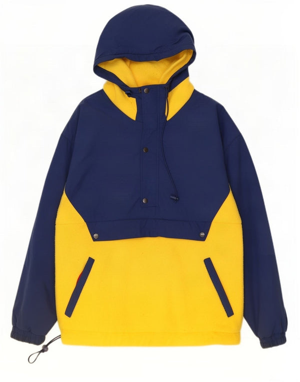 Gap Herre Hooded Anorak Jacket UK 40 Large Blue Colourblock Nylon