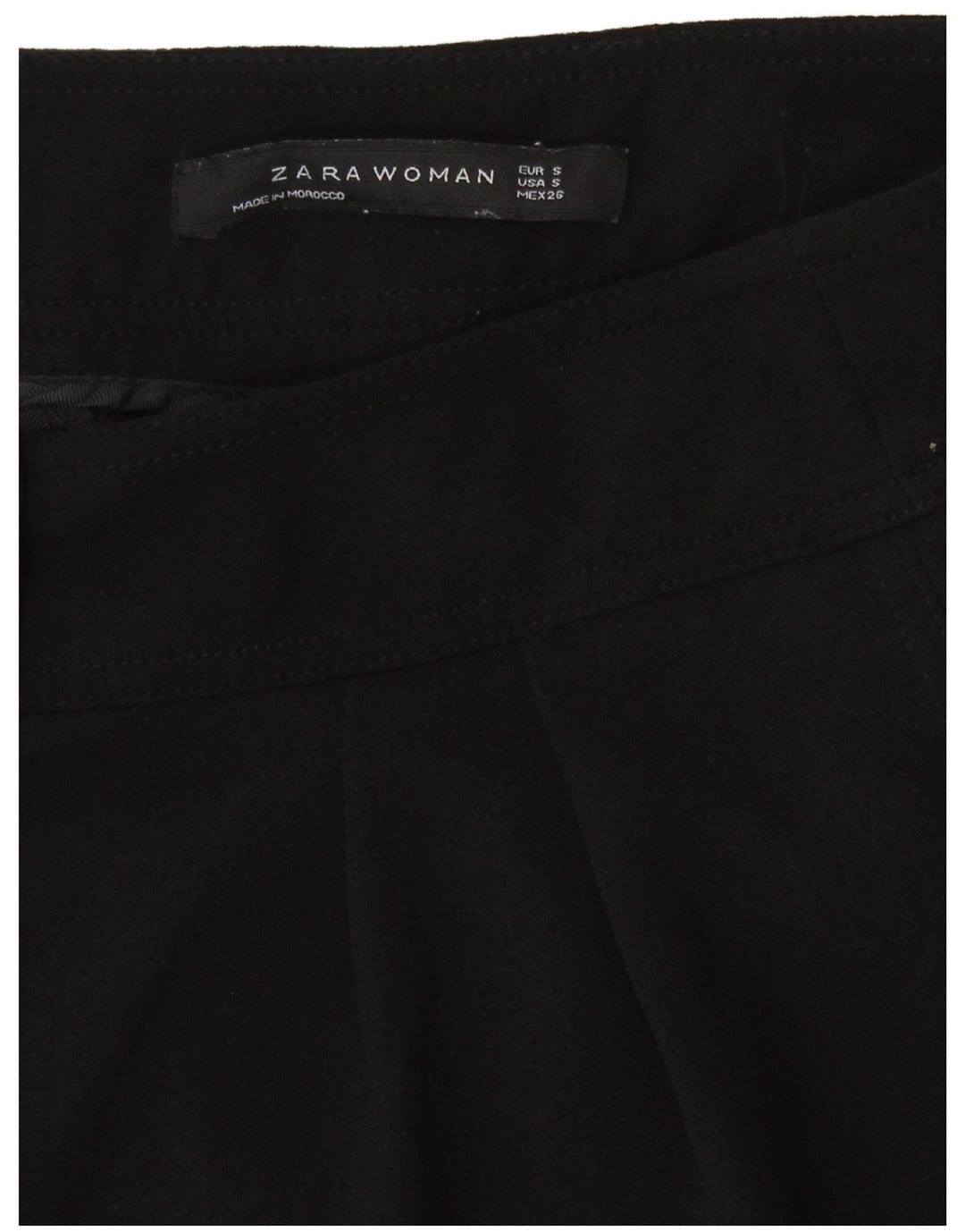 Zara kvinders højtaljede afslappede shorts Small W26 sort polyester