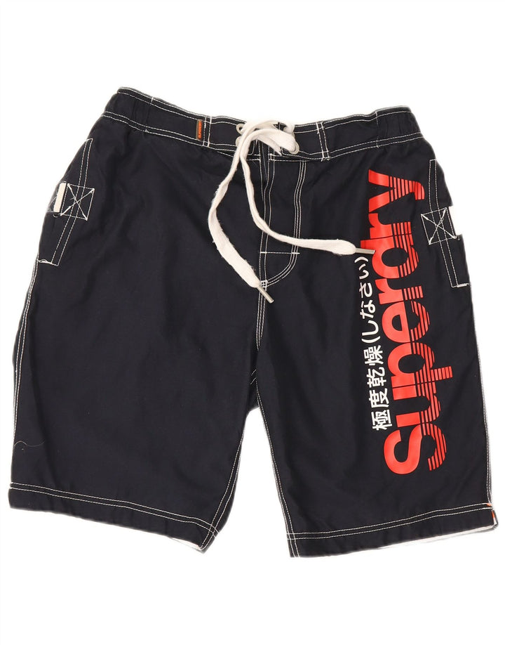 Superdry Herre grafiske almindelige svømmeshorts store marineblå polyester
