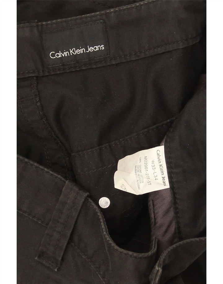Calvin Klein Herre Bootcut Casual Bukser W33 L34 Sort Bomuld