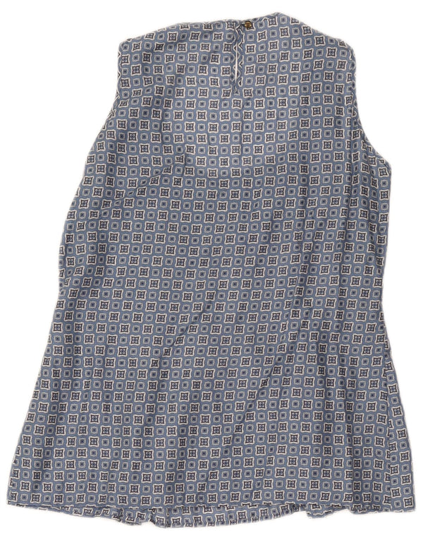 Massimo Dutti Dame Ærmeløs bluse Top EU 42 Stor Blå Geometrisk