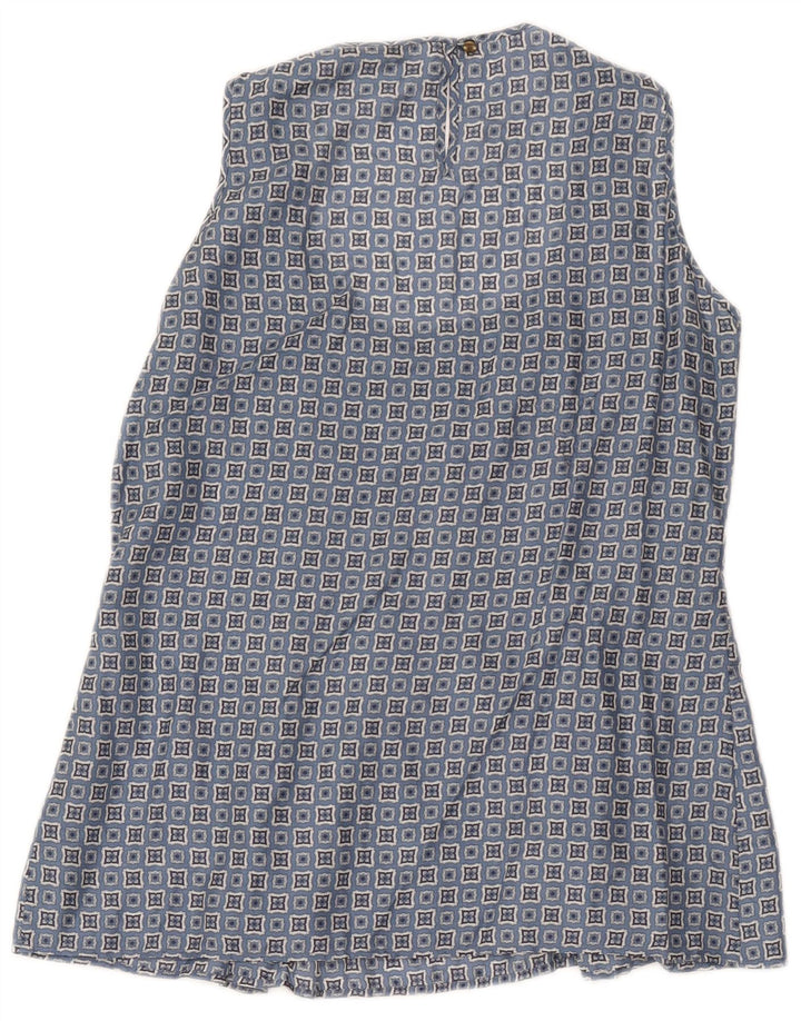 Massimo Dutti Dame Ærmeløs bluse Top EU 42 Stor Blå Geometrisk