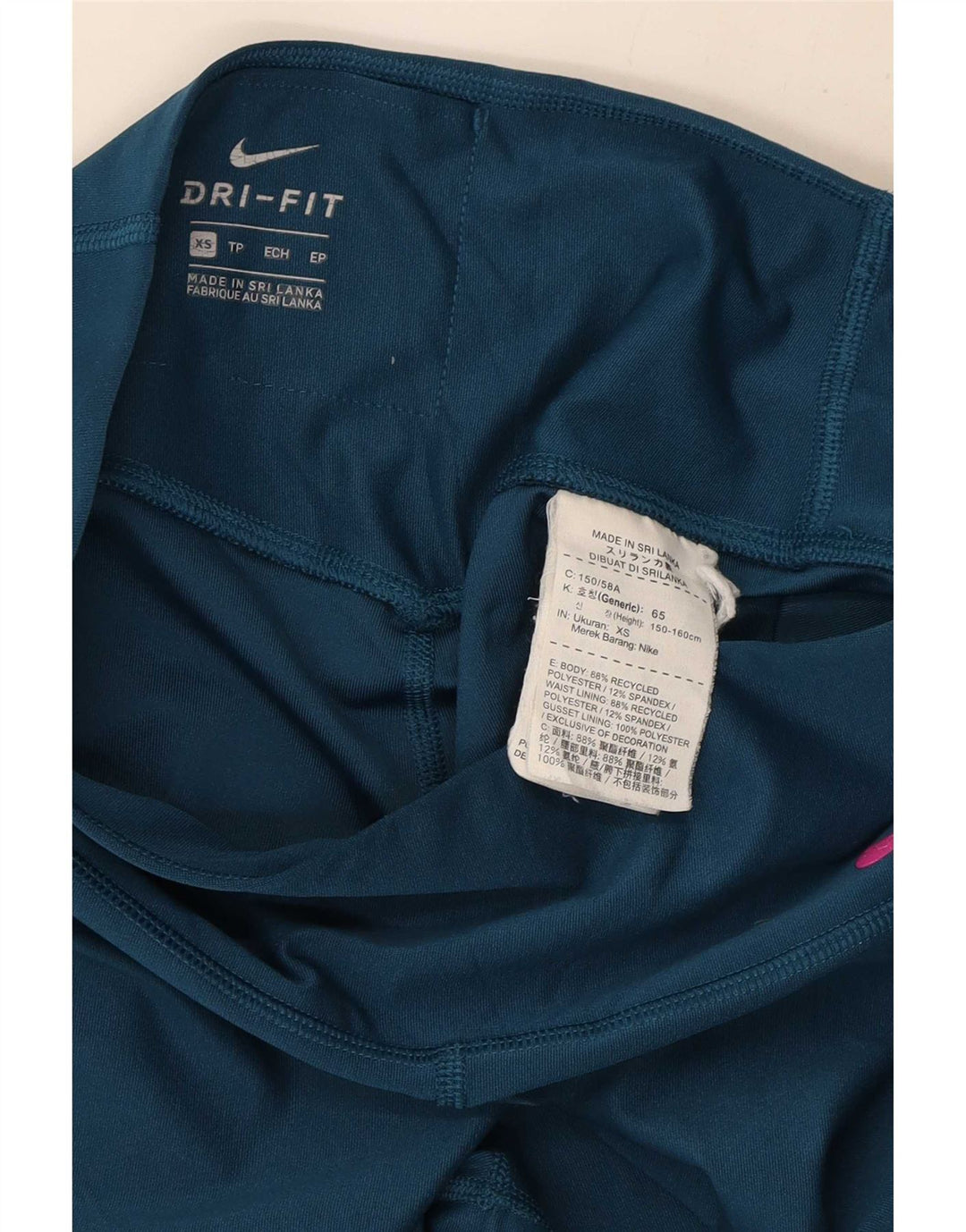 Nike Dame Dri Fit Grafiske Leggings UK 6 XS Blå Polyester