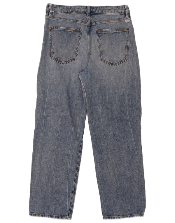 Marks & Spencer Kvinde Kæreste Højtaljede Jeans UK 10 Small W30 L28 Blå