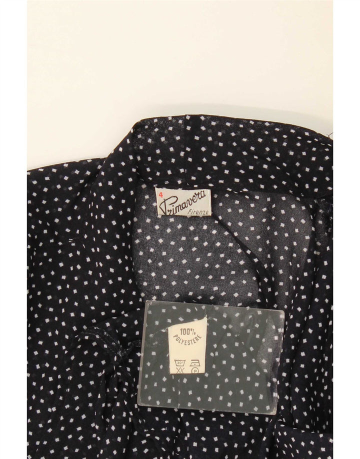 Primavera Firenze Womens Crop Se Through Top US 4 Small Navy Blue