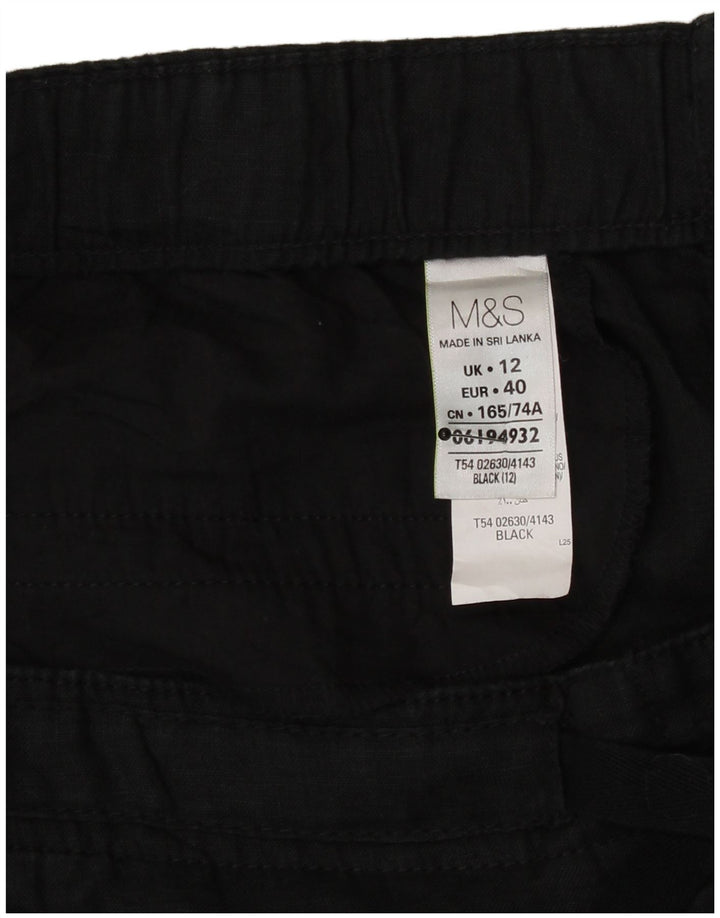 Marks & Spencer lige nederdel til kvinder UK 12 Medium W32 sort linned