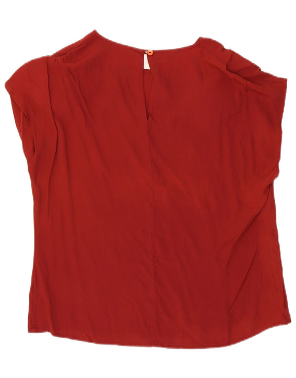 Vintage Damebluse Top IT 46 Large Red Silk