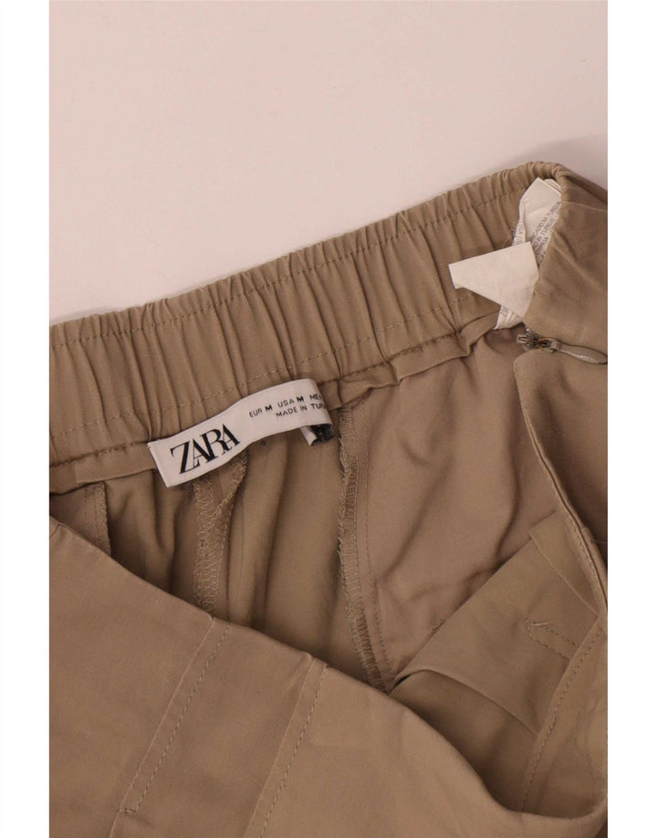 Zara Womens Cullotes Bermuda Shorts Medium W28 Beige Bomuld