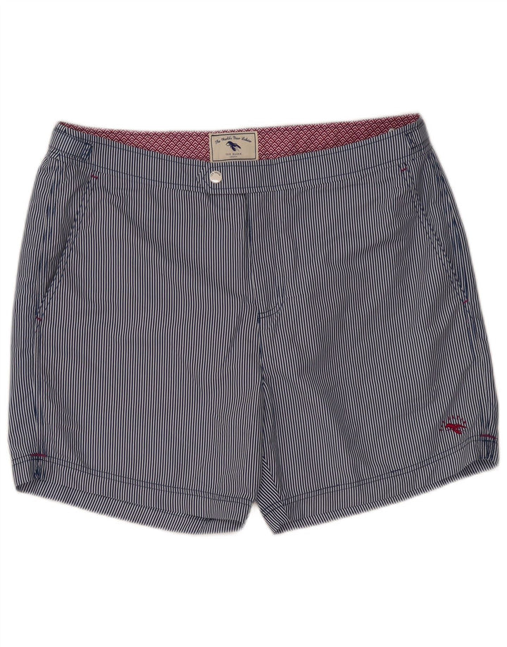 TED BAKER Chino-shorts til mænd Størrelse 5 XL W38 Blå nålestribet polyester