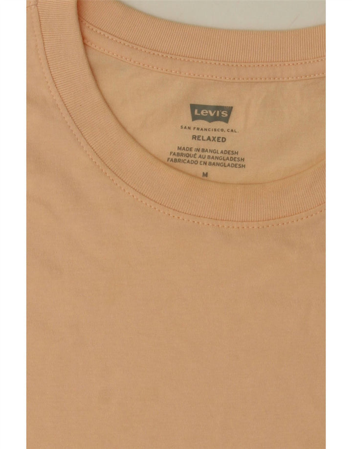 LEVI'S Mens Relaxed Graphic T-Shirt Top Medium Beige Cotton Vintage Levi's and Second-Hand Levi's from Messina Hembry 