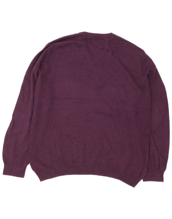 Marks & Spencer Herre V-hals sweater XL Lilla bomuld