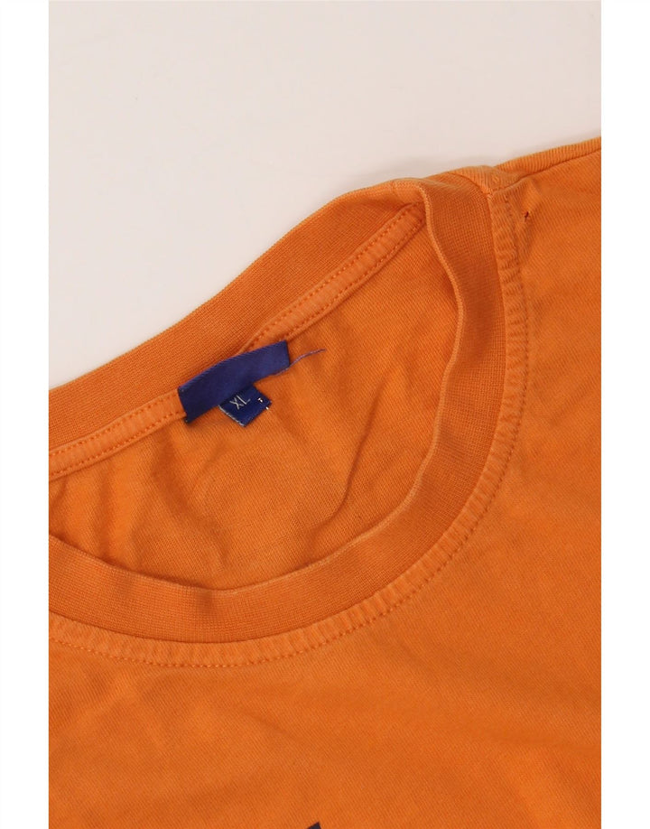 ASICS Womens Graphic T-Shirt Top UK 18 XL Orange Vintage Asics and Second-Hand Asics from Messina Hembry 