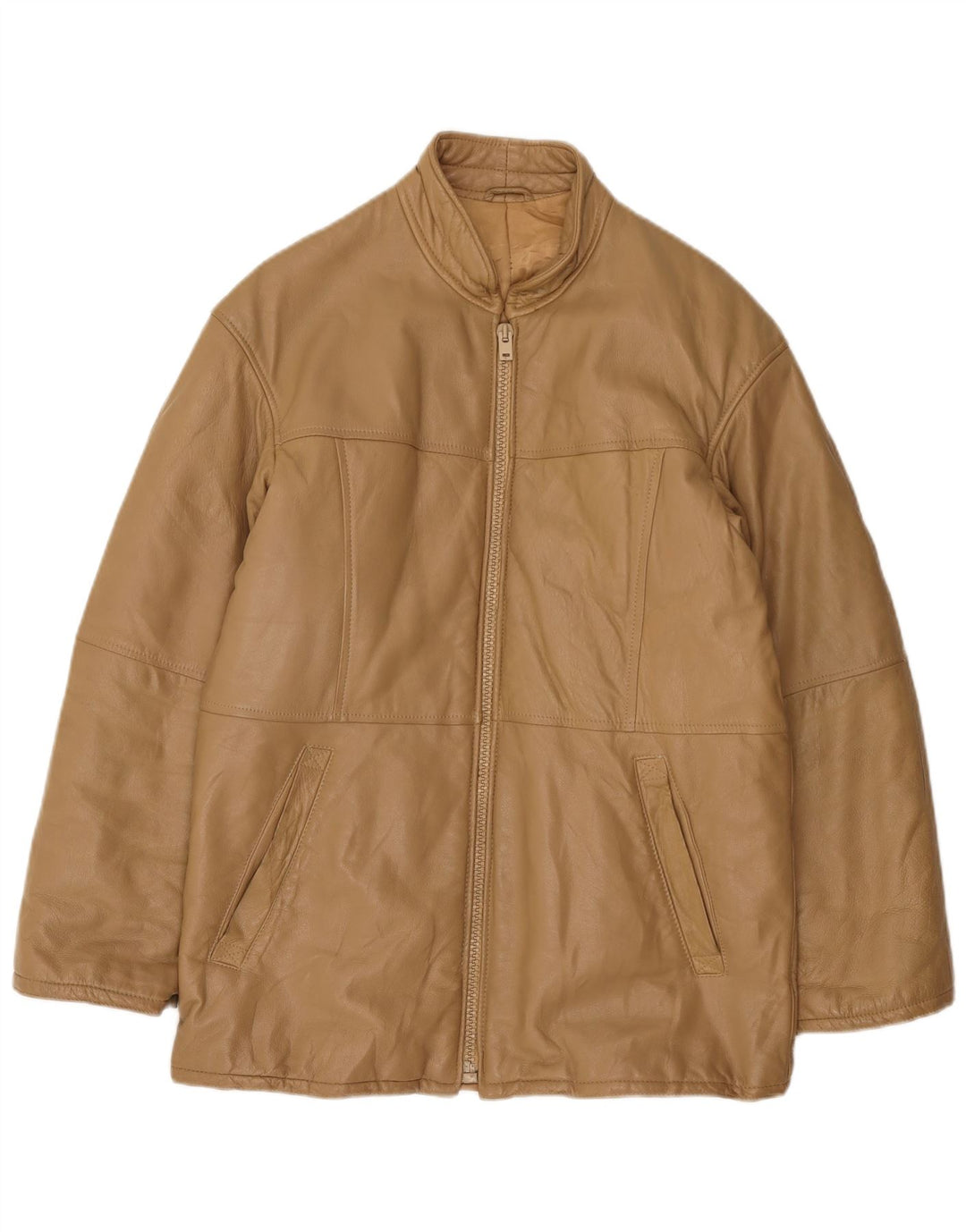 VINTAGE Herre læderjakke IT 48 Medium Brun
