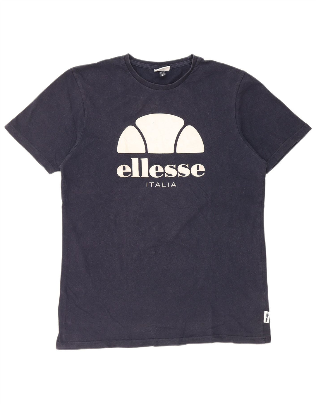 Ellesse Herre Italia Grafisk T-Shirt Top Medium Navyblå Bomuld