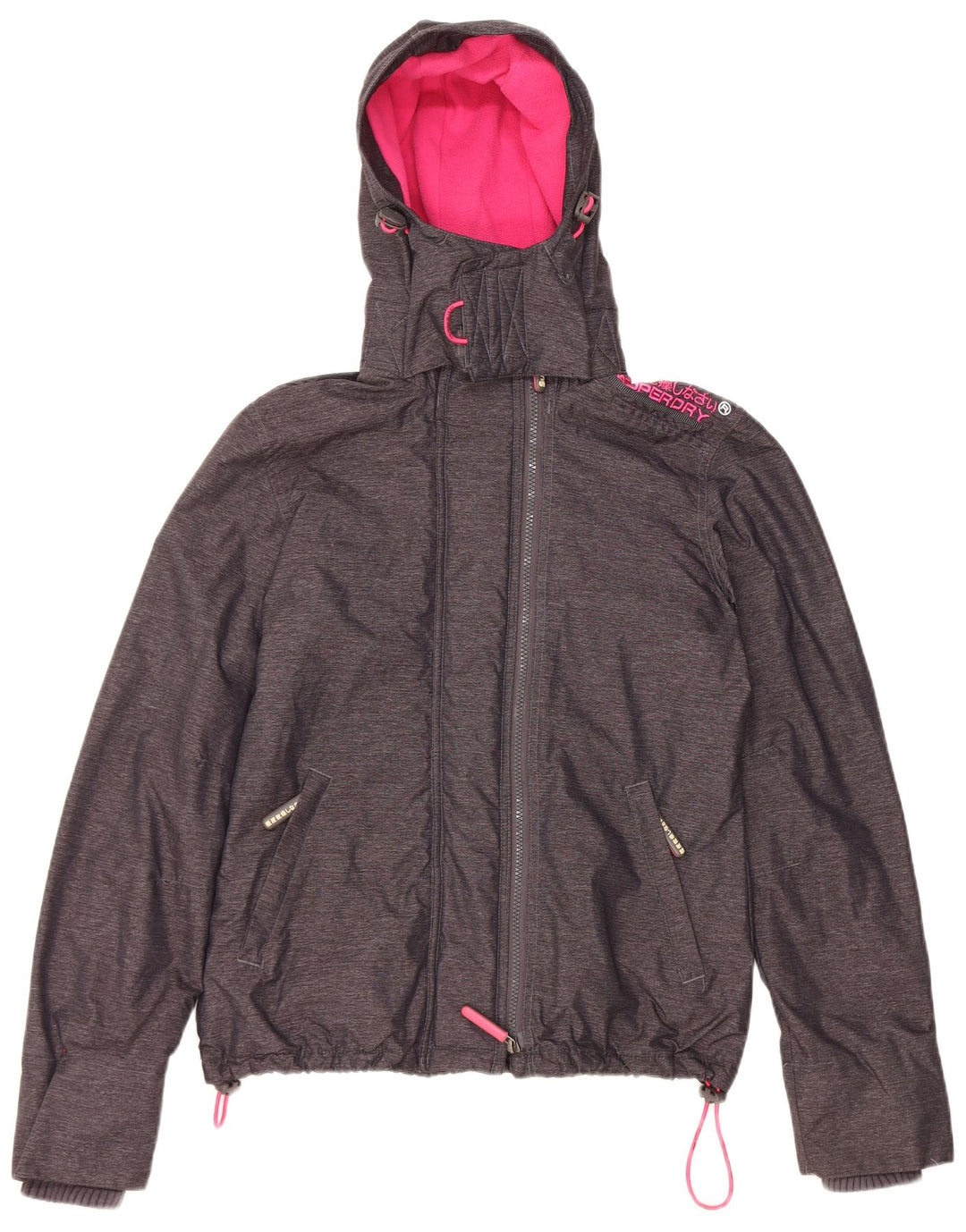 Superdry vindjakke til kvinder med hætte vindjakke UK 14 Medium Sort