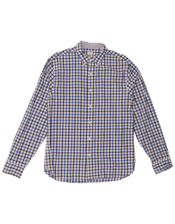 BONOBOS Mens Standard Fit Shirt Medium Blue Gingham Cotton