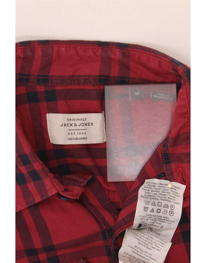 Jack & Jones Kortærmet Herreskjorte Medium Rød Plaid Bomuld