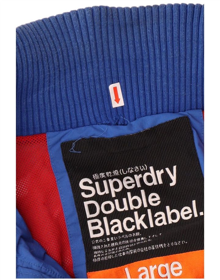 SUPERDRY Herre Windbreaker Jacket UK 40 Large Blue Nylon