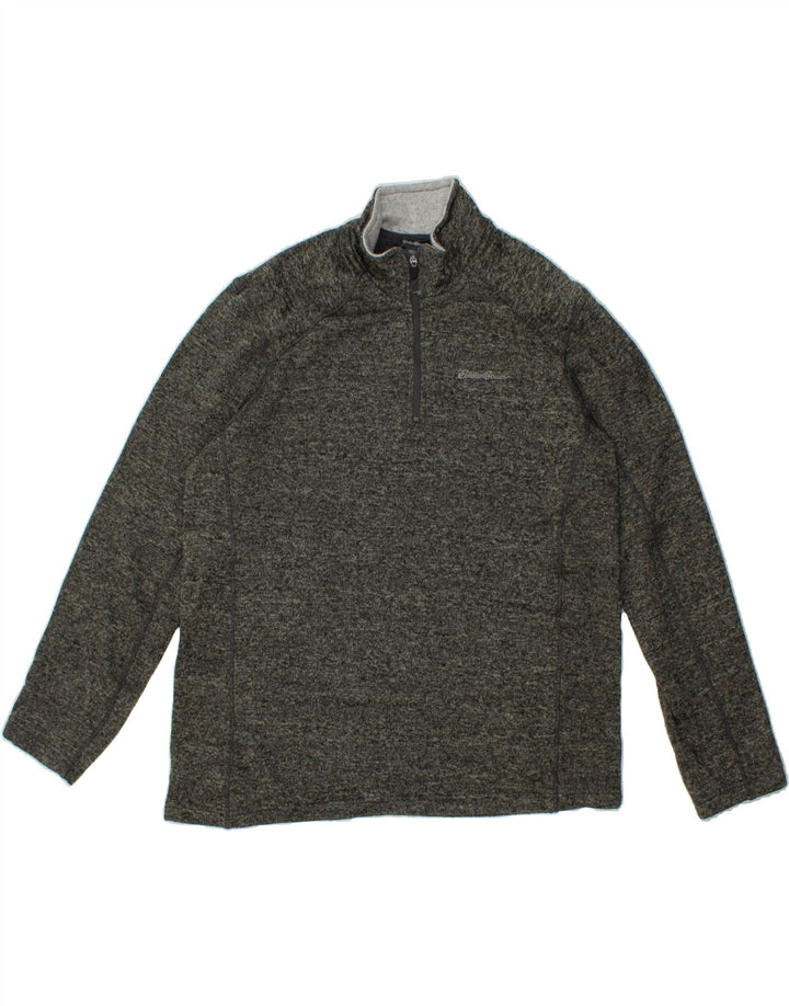 EDDIE BAUER Mens Zip Neck Sweatshirt Jumper XL Grey Polyester Vintage Eddie Bauer and Second-Hand Eddie Bauer from Messina Hembry 