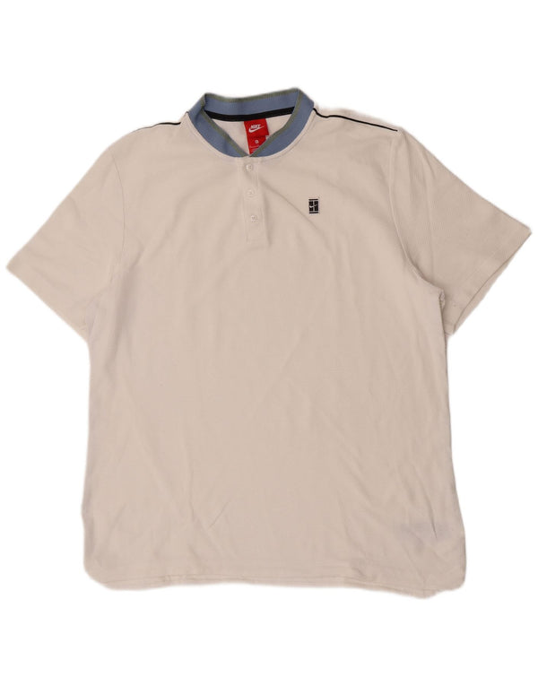 Nike herre poloshirt XL hvid bomuld