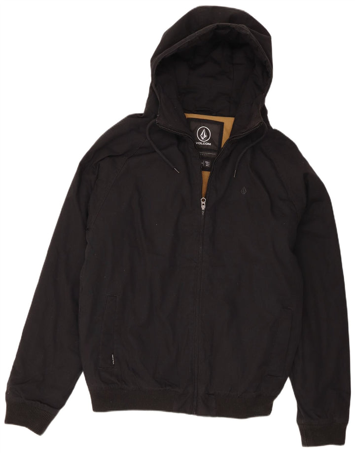 Volcom Herre Hooded Bomber Jacket UK 40 Large Black Polyester