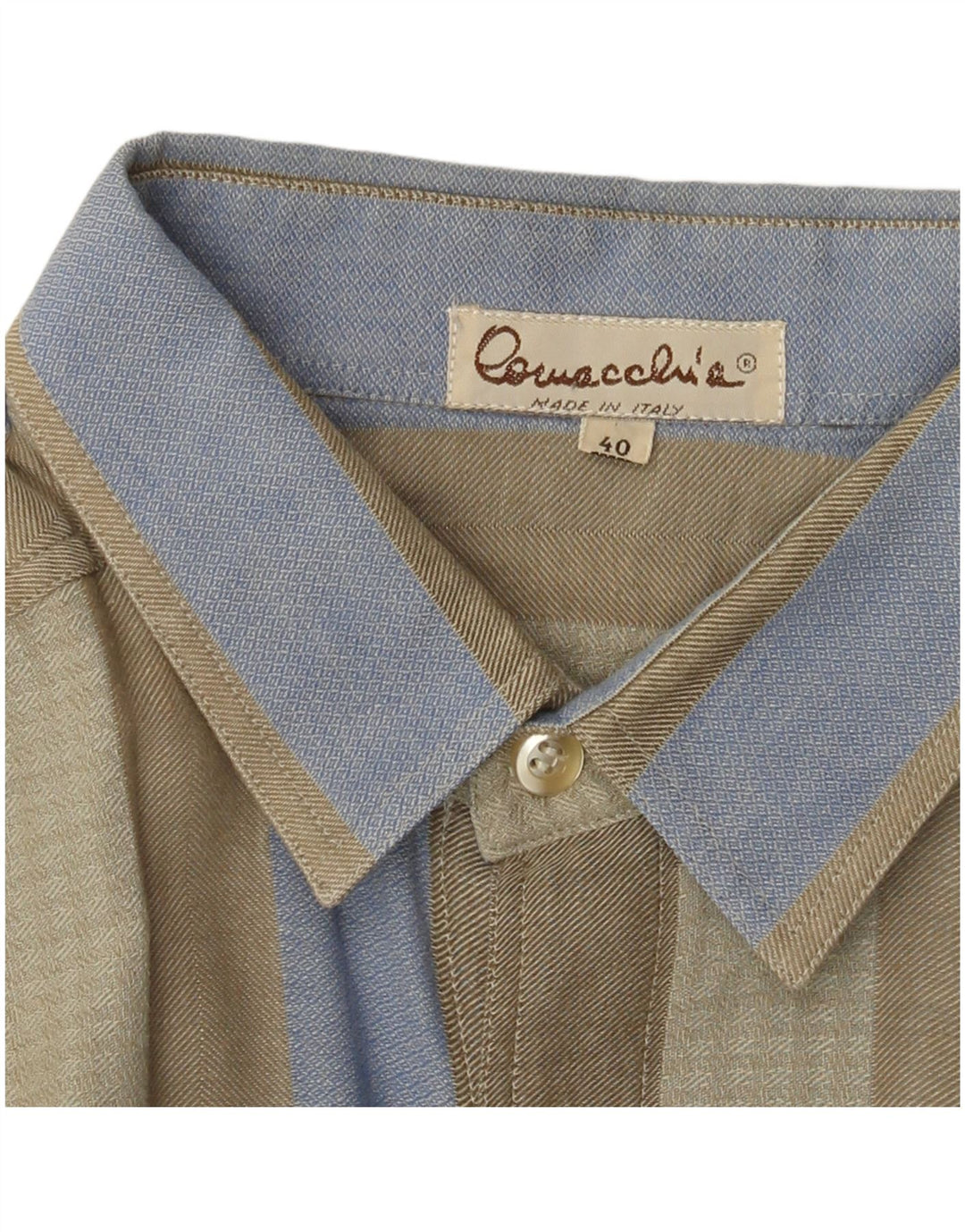 VINTAGE herreskjorte str. 40 Medium Khaki stribet