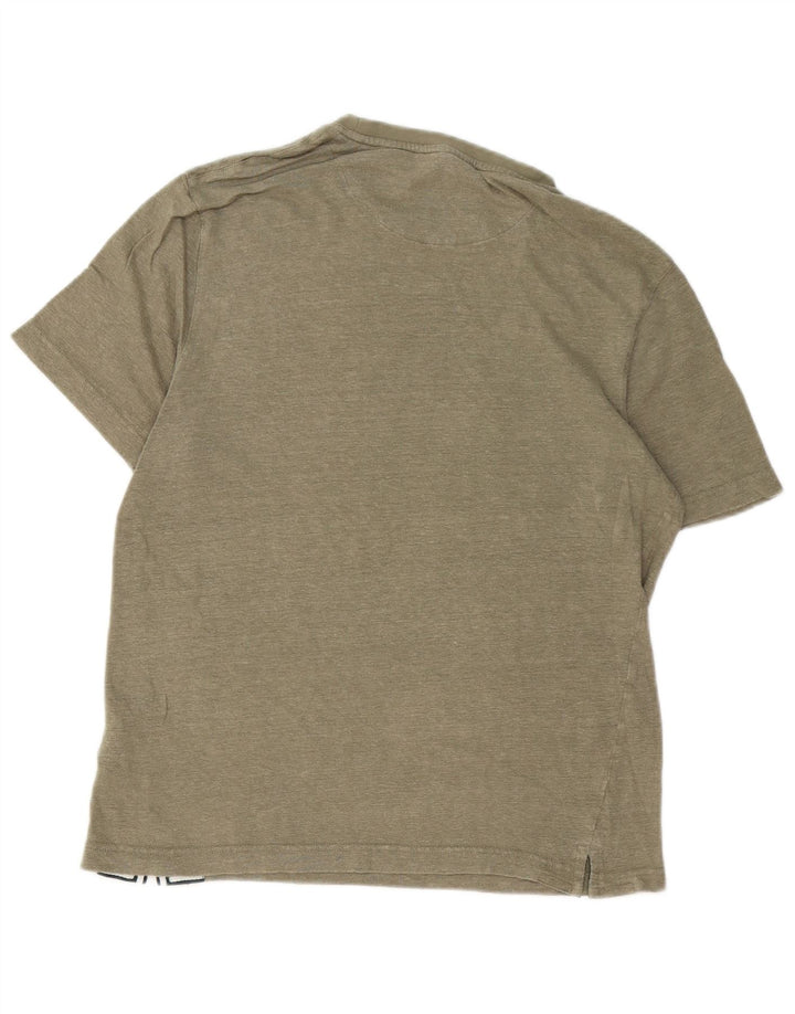 Ted Baker Herre Regular T-Shirt Top Størrelse 3 Medium Khaki Linen