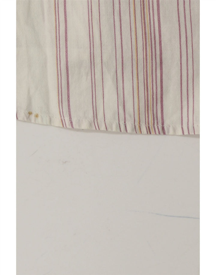 KAPPA kortærmet herreskjorte Medium hvid stribet bomuld