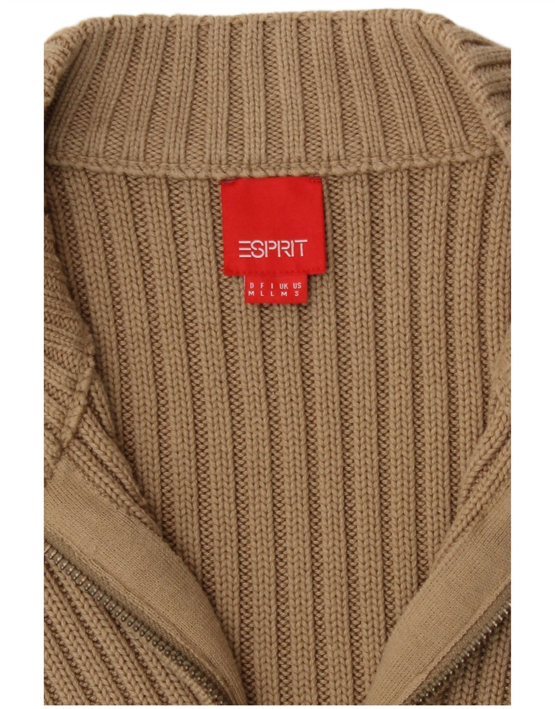 Esprit Dame Ærmeløs Cardigan Sweater UK 14 Medium Beige