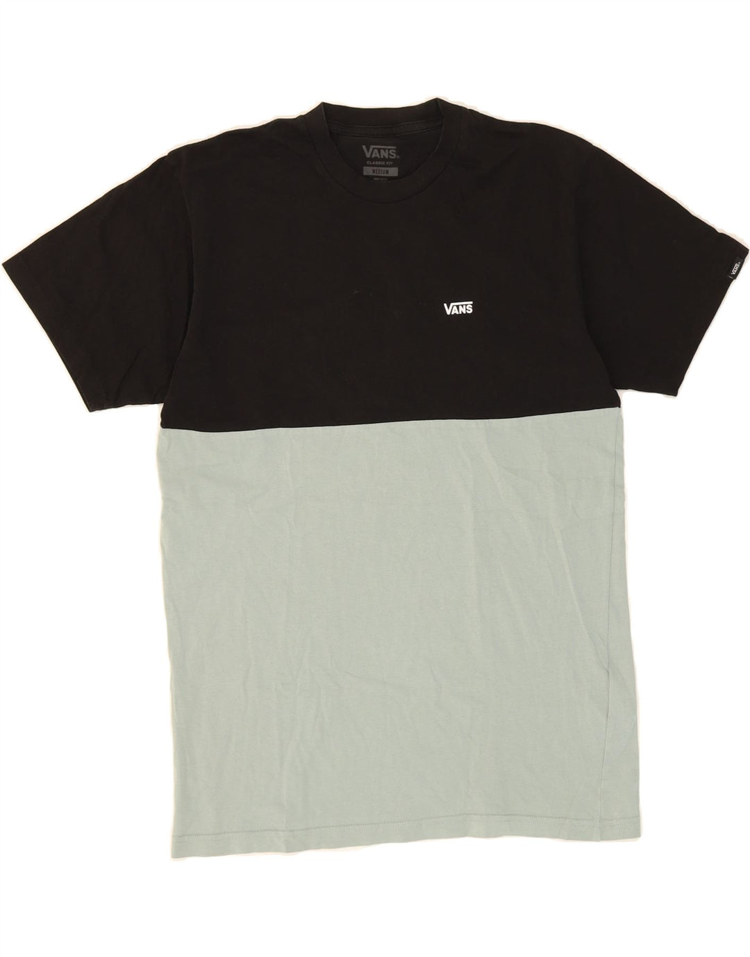 VANS Mens Classic Fit T-Shirt Top Medium Black Colourblock Cotton Vintage Vans and Second-Hand Vans from Messina Hembry 