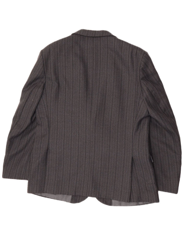 Vintage Herre 2-knaps blazerjakke UK 44 2XL Gråstribet Terylene