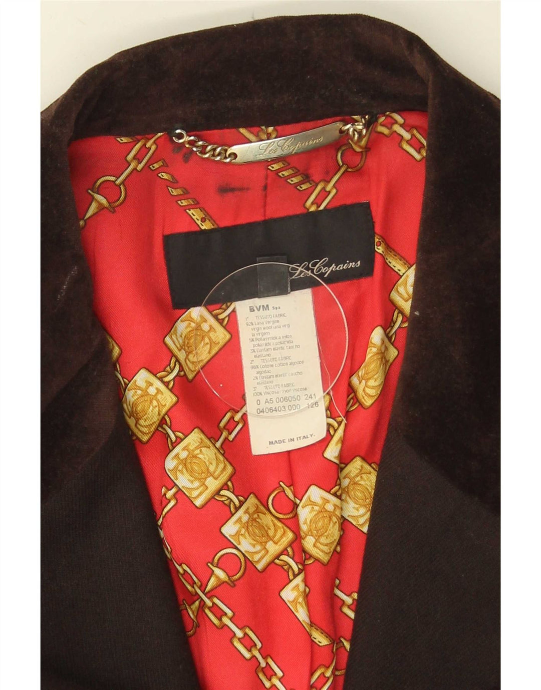 Les Copains Dame 3-knaps blazerjakke IT 52 2XL Brun Virgin Wool