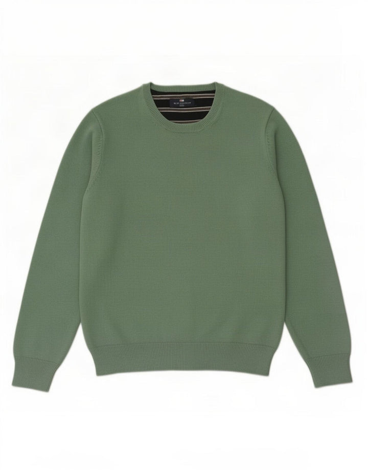 Marks & Spencer Herre Blue Harbor Crew Neck sweater mellemgrøn