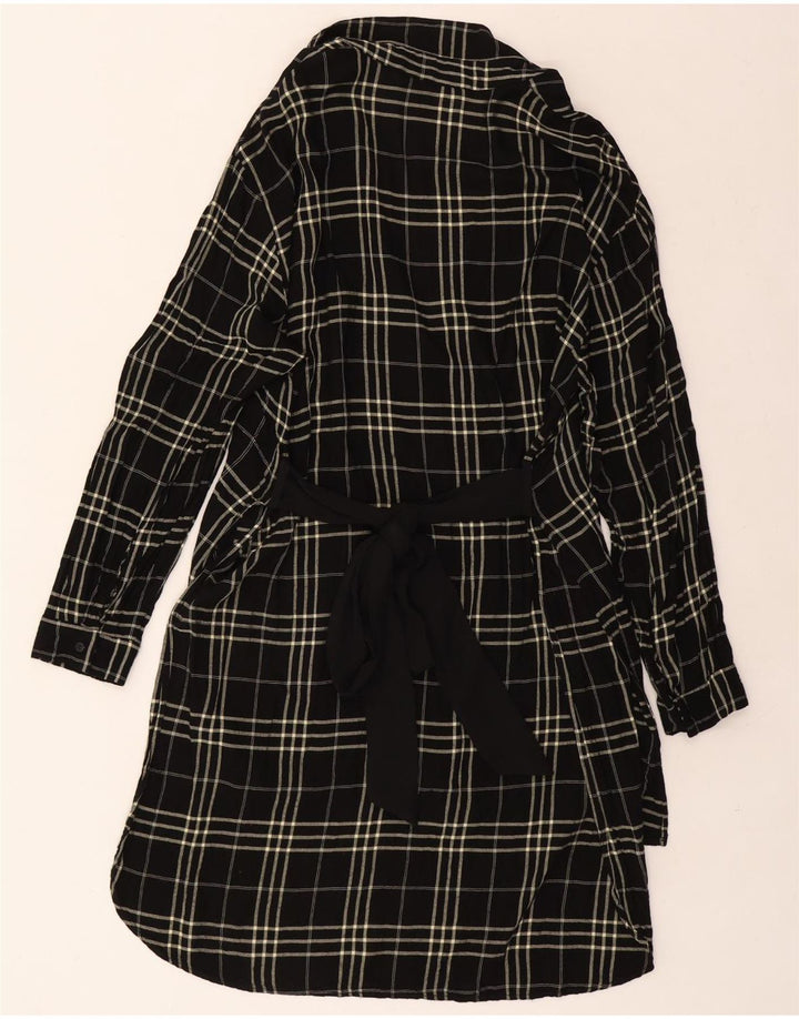ZARA Womens Shirt Dress UK 10 Small Black Check Viscose Vintage Zara and Second-Hand Zara from Messina Hembry 