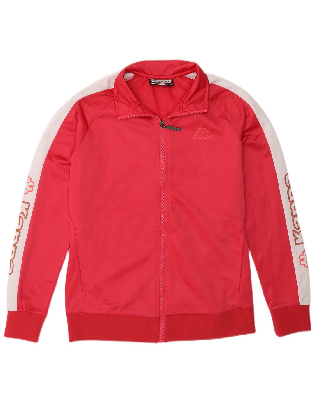 KAPPA Womens Tracksuit Top Jacket UK 14 Medium Red Polyester Sports