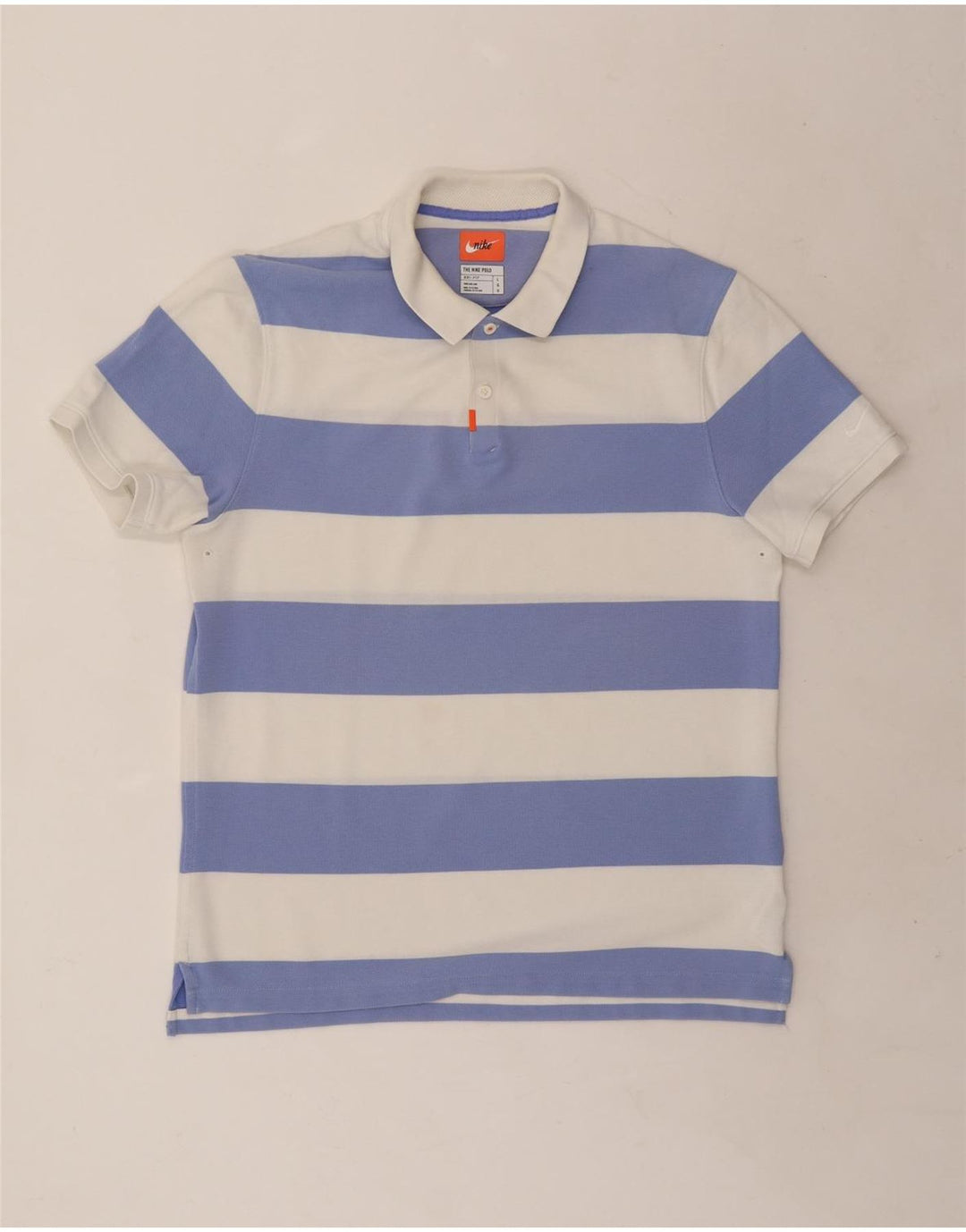 NIKE Herre Dri Fit Rugby Polo Shirt Stor hvid stribet bomuld