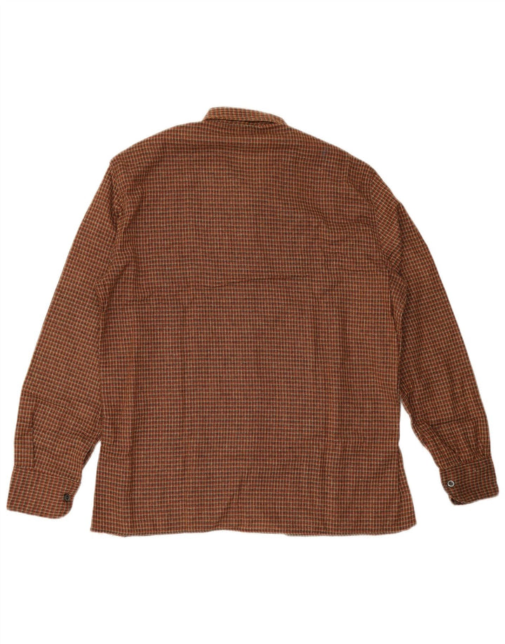 Vintage herreskjorte str. 41 Medium brun ternet akryl