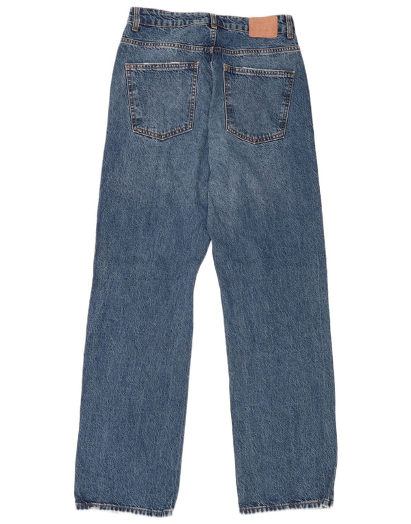 Zara Dame Højtaljede Lige Jeans EU 38 Small W28 L32 Blå Bomuld