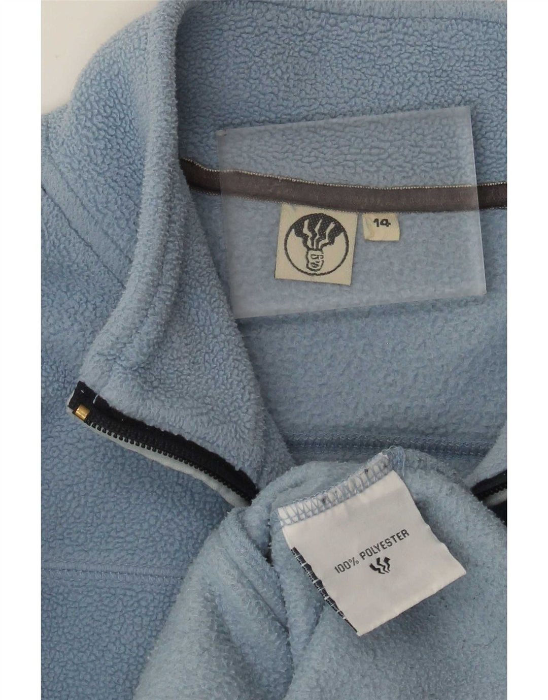 Fat Face Dame Fleecejakke UK 14 Stor Blå Polyester