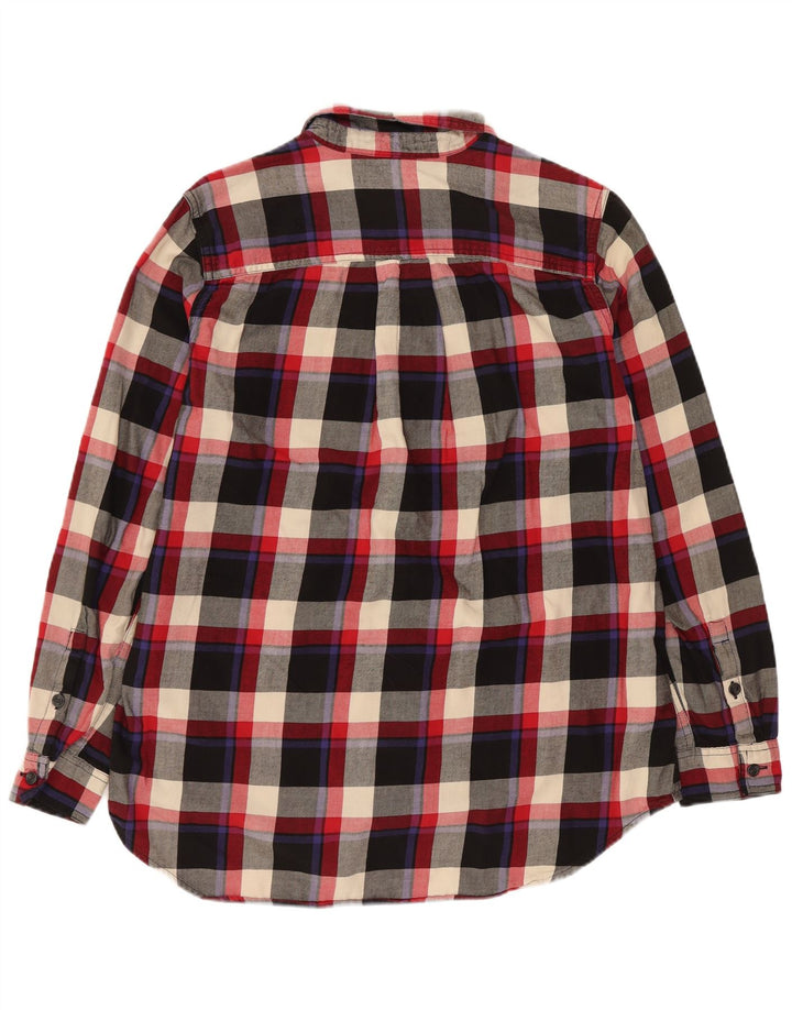 EDDIE BAUER Dame Flanell Shirt UK 14 Medium Flerfarvet Plaid Bomuld