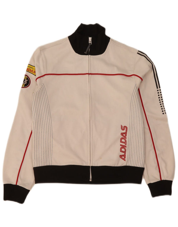Adidas Grafisk træningsdragt topjakke til kvinder UK 12 Medium White Colourblock