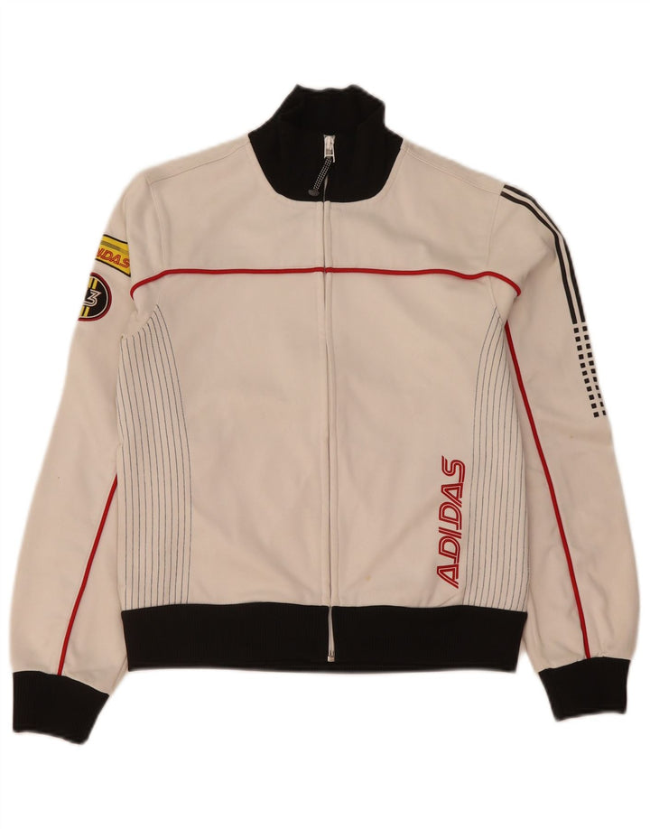 Adidas Grafisk træningsdragt topjakke til kvinder UK 12 Medium White Colourblock