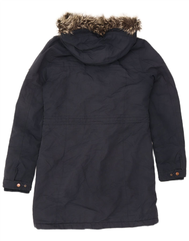 O'NEILL Dame Hooded Parka Jacket UK 10 Small Navy Blue Polyester