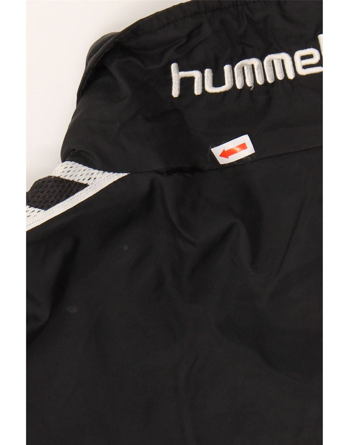 HUMMEL Mens Graphic Windbreaker Coat UK 42 XL Black Nylon