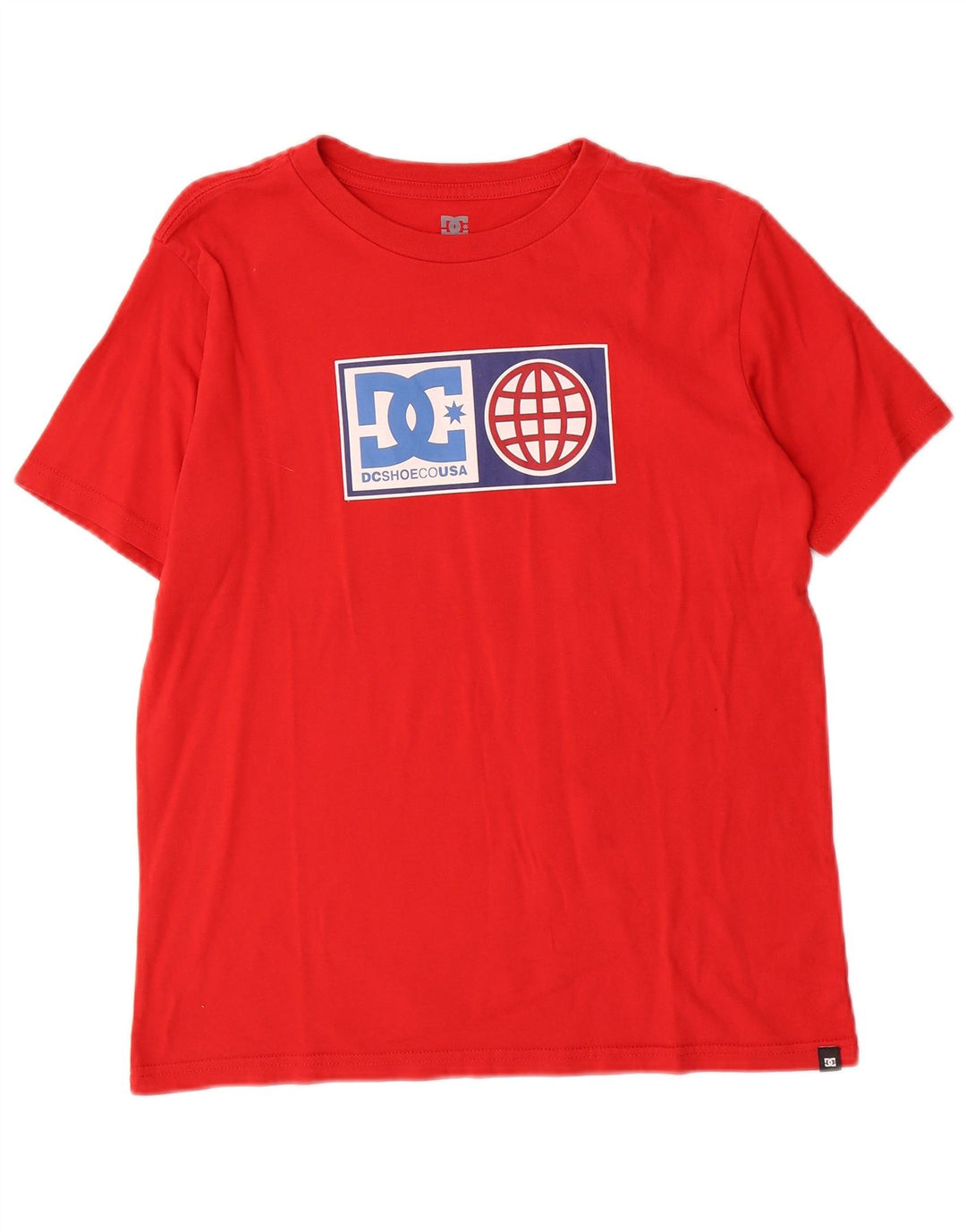 DC Boys Grafisk T-Shirt Top 13-14 År Stor Rød Bomuld