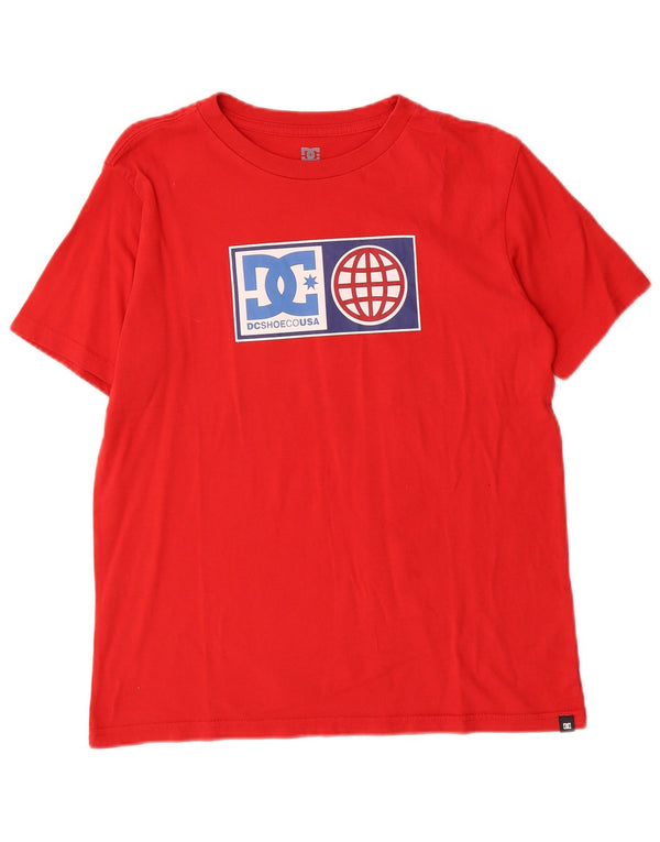 DC Boys Grafisk T-Shirt Top 13-14 År Stor Rød Bomuld