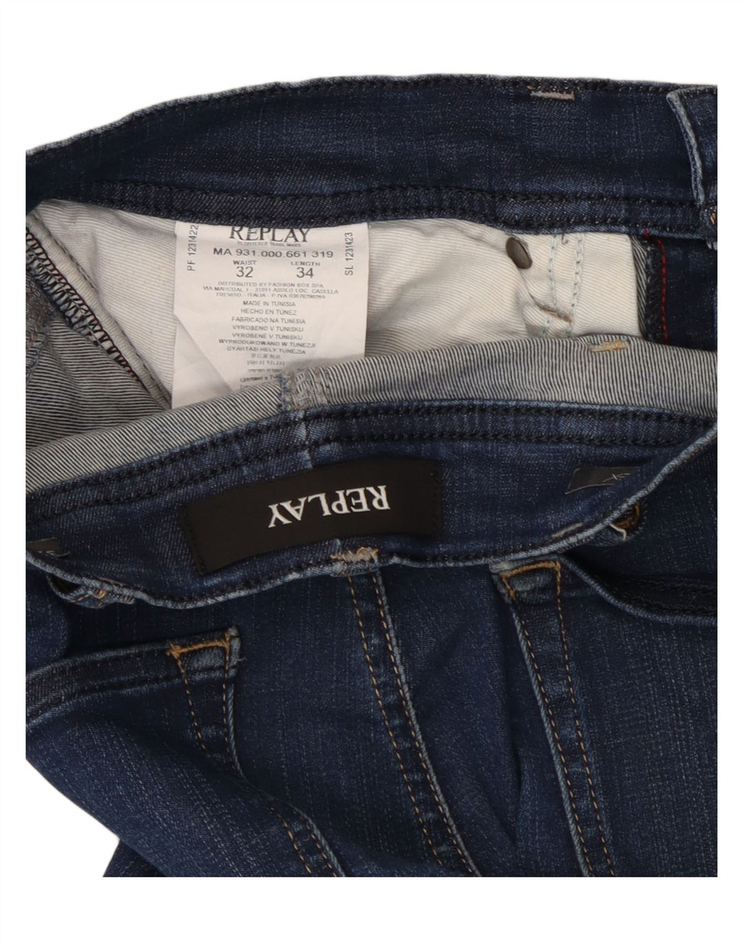 Replay Dame Super Skinny Jeans W32 L34 Marineblå