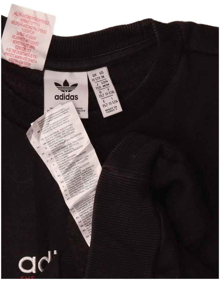 Adidas Boys Graphic Sweatshirt Jumper 11-12 år Medium Sort Bomuld